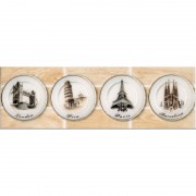 Бордюр настенная InterCerama Madera 35х11 см светло-коричневый 031 456103