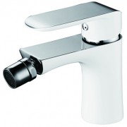 Смеситель для биде Devit Iven однорычажный белый/хром с донным клапаном 43116141W