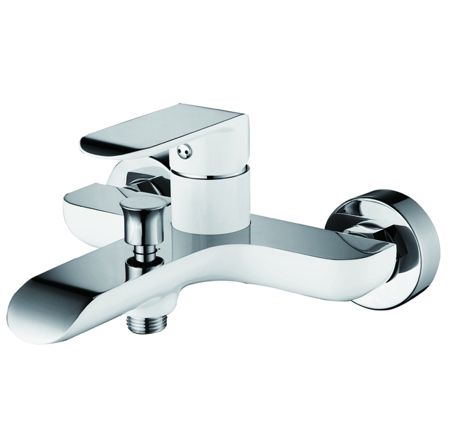 Смеситель для ванной Devit Iven однорычажный настенный латунь белый/хром 43113141W