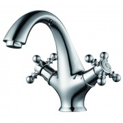 Смеситель для раковины Devit Retro двухвентильный латунь хром 43611127