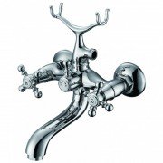 Смеситель для ванной Devit Retro двухвентильный настенный латунь хром 43613127