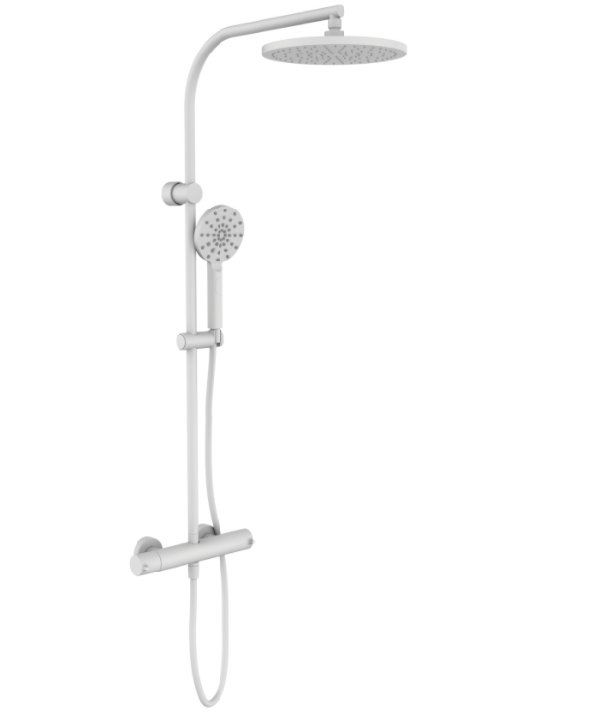 Душевая система GRB Time термостатическая с фиксированной стойкой белый 47425471XL