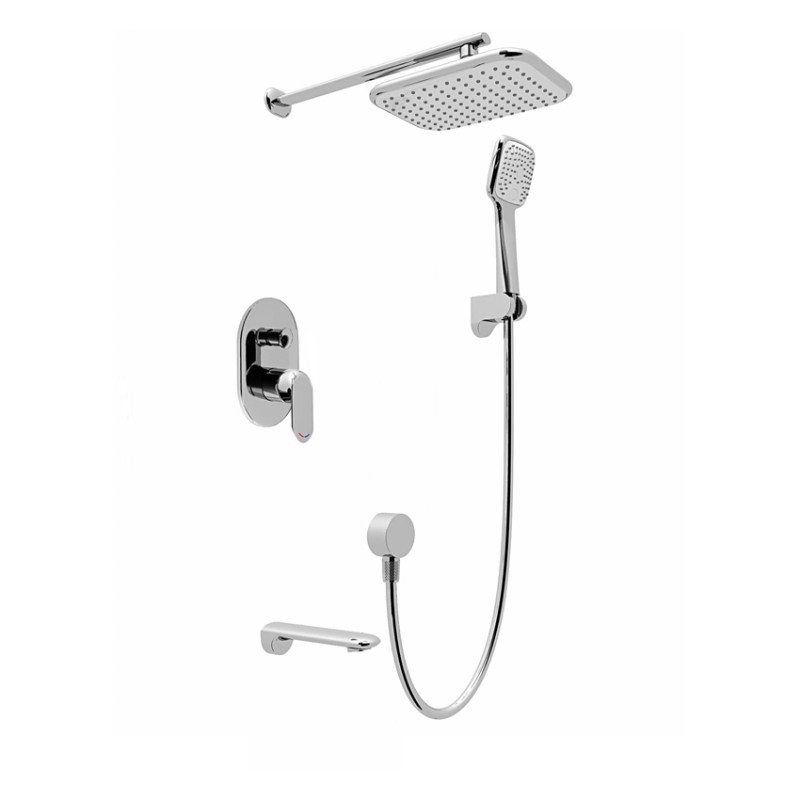 Душевая система скрытого монтажа Devit Soul с верхним и ручным душем изливом для ванны хром 1824SP