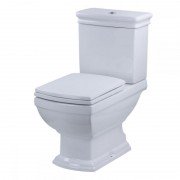 Унитаз напольный компакт с крышкой Devit Retro 41х66.5 см санфаянс белый 3010127