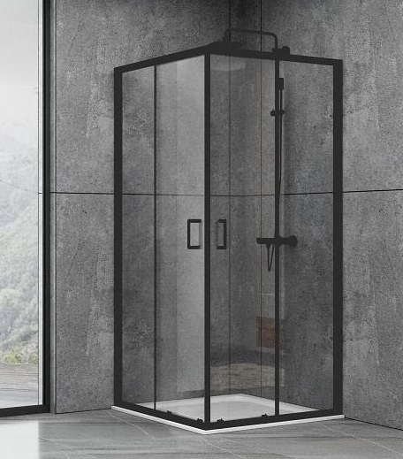 Душова кабіна квадратна Dusel Easy Fit Series Black Matt 1000x1000x1900 профіль чорний матовий/скло прозоре EF-184B 100 Black Matt