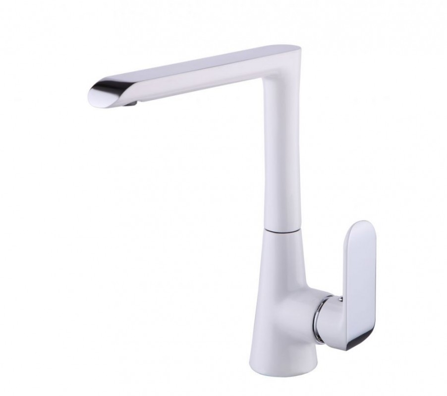 Смеситель для кухни Devit Iven однорычажный латунь хром/белый 43108141W