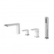 Змішувач на борт ванни Devit Iven з душовим гарнітуром хром/білий 43128141W