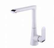 Змішувач для кухні Devit Iven одноважільний латунь хром/білий 43108141W