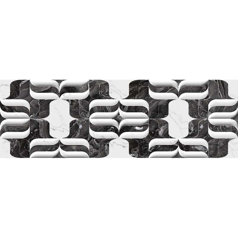 Плитка Click Ceramica Estatuario Decor Damasc 100х33 см черный 211704