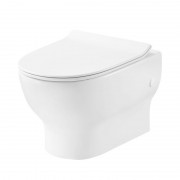 Унитаз подвесной с крышкой Devit Fresh 37х49.5 см безободковый санфаянс белый 3120121