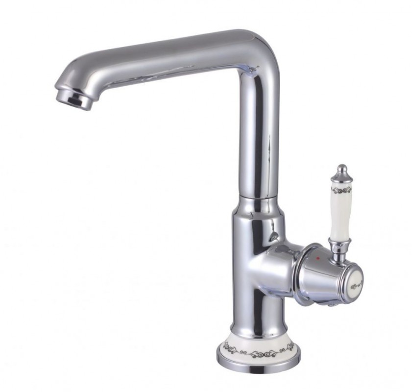 Смеситель для раковины Devit Charlestone Ceramic высокий однорычажный с донным клапаном хром 345X1142