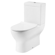 Унитаз напольный компакт с крышкой Devit Fresh 38х69 см безободковый санфаянс белый 3110121