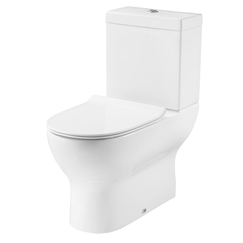 Унитаз напольный компакт с крышкой Devit Fresh 38х69 см безободковый санфаянс белый 3110121