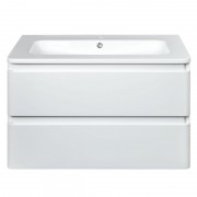 Тумба с раковиной Devit Fly 80х48см МДФ белый глянец 0021120W