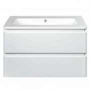 Тумба с раковиной Devit Fly 80х48см МДФ белый глянец 0021120W