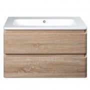 Тумба с раковиной Devit Fly 80х48см МДФ светлый дуб 0021120WO