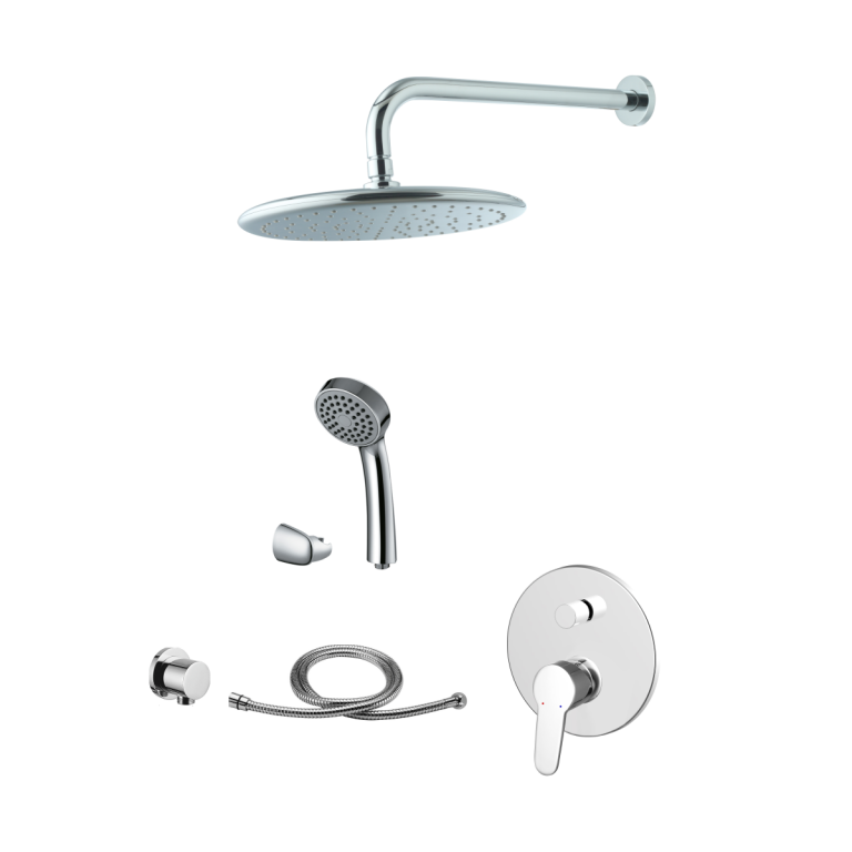 Душевая система скрытого монтажа Devit Hotel Line с верхним и ручным душем латунь/пластик хром 19126101