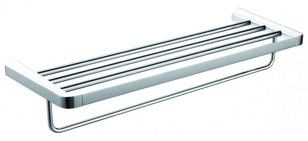 Полочка для ванной с полотенцедержателем Devit Katarina латунь хром/белый 8572148W