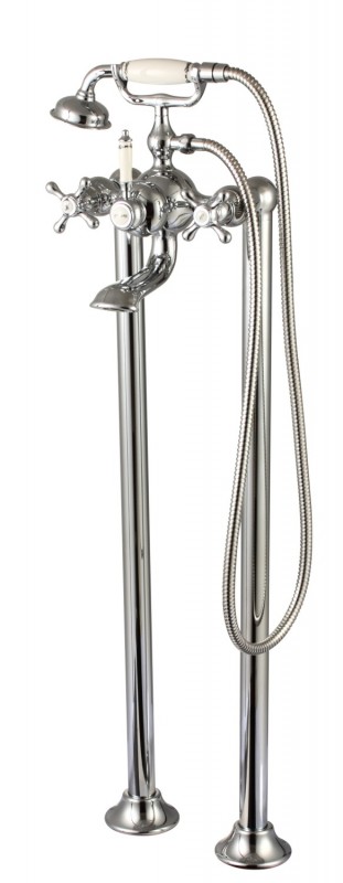 Смеситель для ванной Devit Charlestone Ceramic напольный двухвентильный латунь хром 34561142