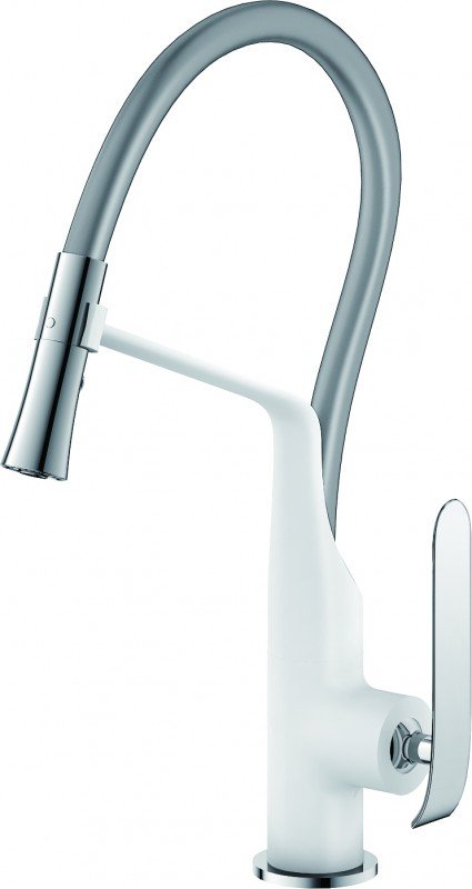 Змішувач для кухні Devit Katarina одноважільний латунь/пластик хром/білий 375X8148W