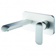 Змішувач для раковини Devit Iven настінний одноважільний з донним клапаном хром/білий 4311X141W