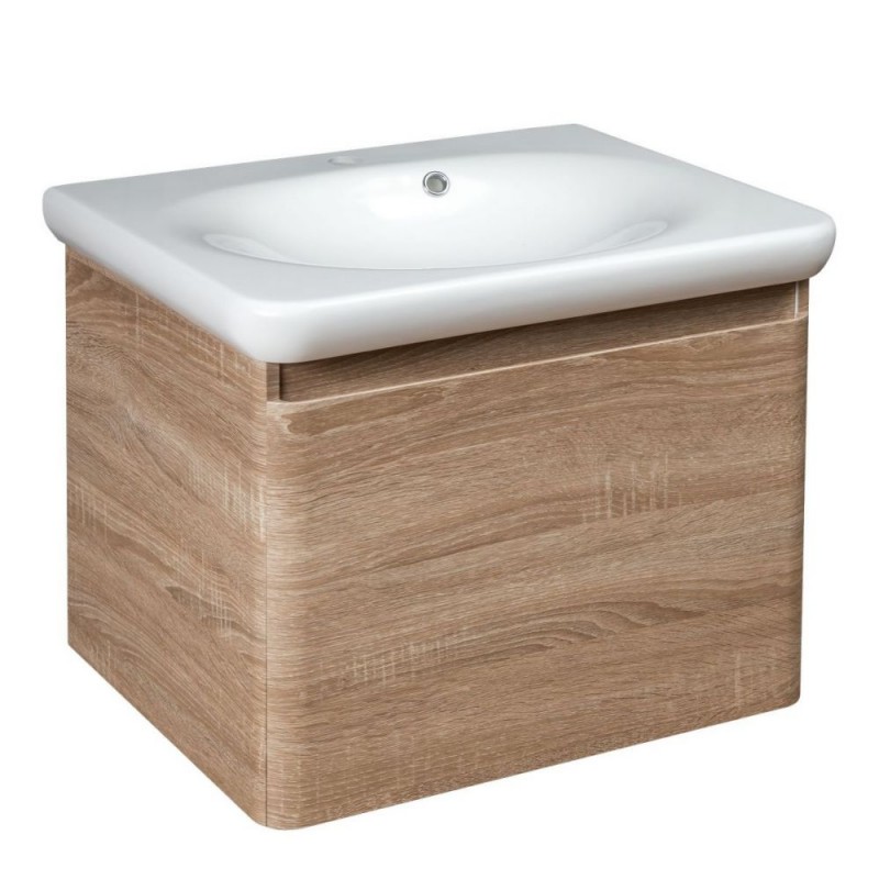 Тумба с раковиной Devit Fly 64х50см МДФ светлый дуб 0020120WO