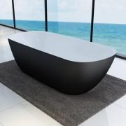 Ванна акриловая Devit Laguna 180х80 см отдельностоящая с цветным фасадом черный матовый/ белый 18056110B