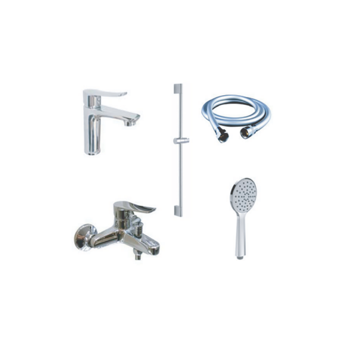 Набір змішувачів для ванної Devit Project з душовим гарнітуром хром 47565147