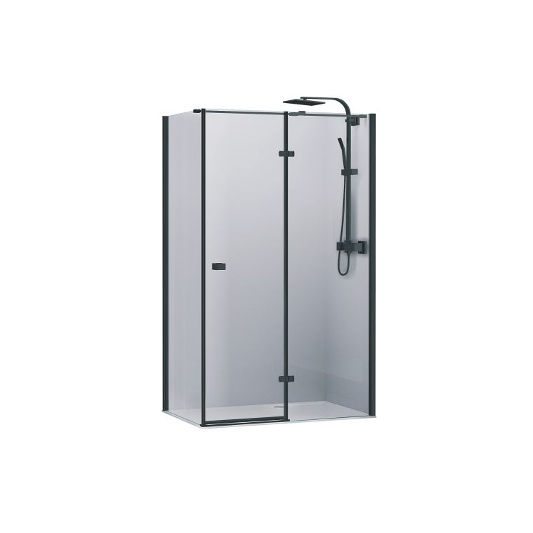 Душова кабіна Devit UP 900x900x1900 мм права профіль чорний матовий/скло прозоре FEN2110BR