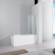 Шторка для ванної Devit Quest 140х80 см реверсивна хром/скло прозоре FEN0794