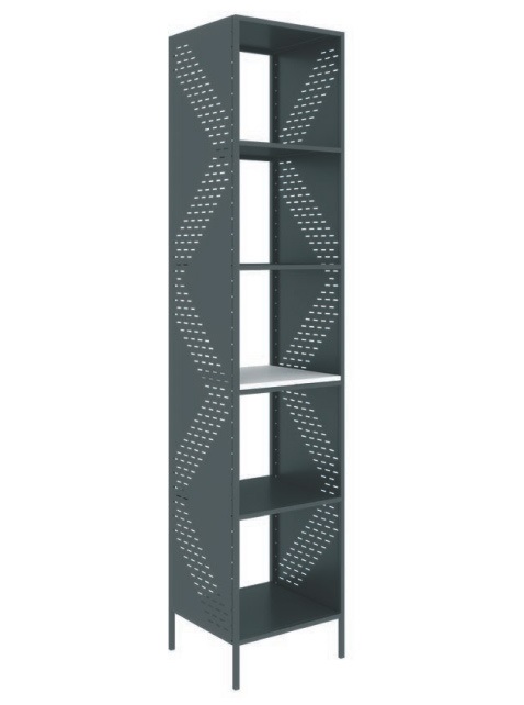 Стелаж для ванної кімнати Devit Art 40х37х190 см метал чорний/білий 00502B