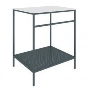 Тумба под раковину Devit Art 49х58.5 см со столешницей искусственный камень/металл белый/черный 00500B