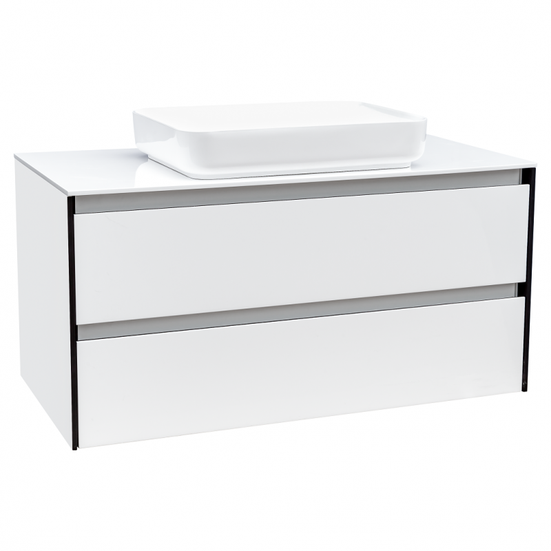 Тумба з раковиною Devit City 100х50х3 см МДФ/ДСП білий глянець 0022160W