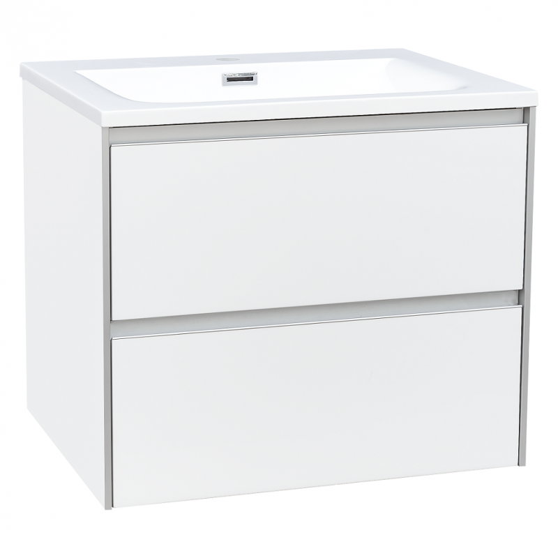 Тумба с раковиной Devit City 59.4х47.6 см МДФ/ДСП белый глянец 0020160W