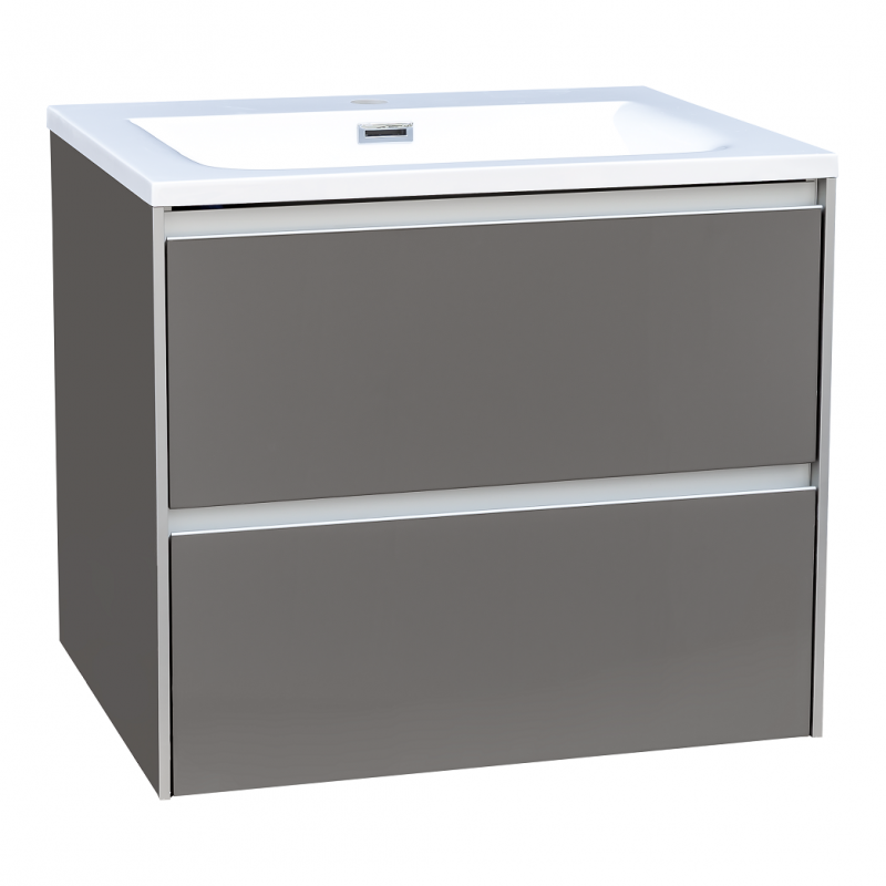 Тумба с раковиной Devit City 59.4х47.6 см МДФ/ДСП серый глянец 0020160G