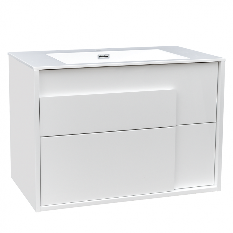 Тумба с раковиной Devit City 79.4х47.6 см МДФ/ДСП белый глянец 0021160W