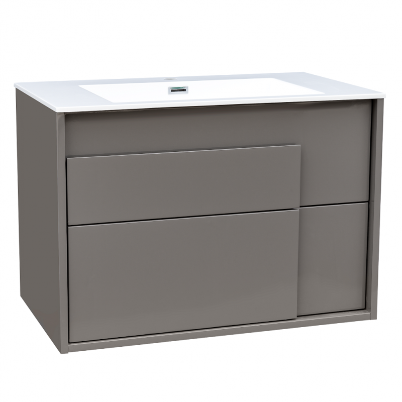 Тумба з раковиною Devit City 79.4х47.6 см МДФ/ДСП сірий глянець 0021160G
