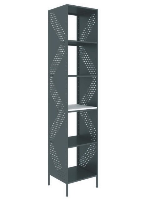 Стеллаж для ванной комнаты Devit Art 40х37х190 см металл черный/белый 00502B