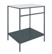 Тумба под раковину Devit Art 49х58.5 см со столешницей искусственный камень/металл белый/черный 00500B