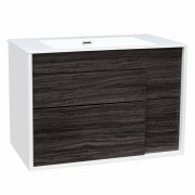 Тумба с раковиной Devit City 79.4х47.6 см МДФ/ДСП белый/орех 0021160WW