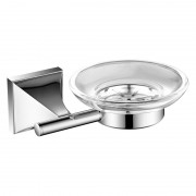 Мыльница для ванной Devit Classic подвесная с держателем хром/стекло прозрачное 6020151