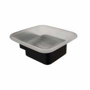 Мильниця для ванної Devit City підвісна з тримачем чорний матовий/скло матове 1620160B