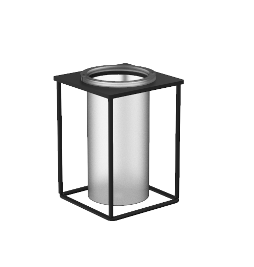 Стакан для зубних щіток Devit UP Окремостоячий чорний матовий/матове скло 7010120B