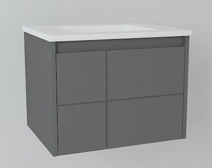 Тумба с раковиной Devit Laguna 59х45 см МДФ/ДСП антрацит 0020110A