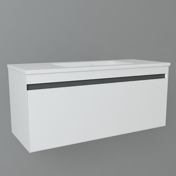 Тумба с раковиной Devit UP 99х46 см МДФ/ДСП белый 0W22120W