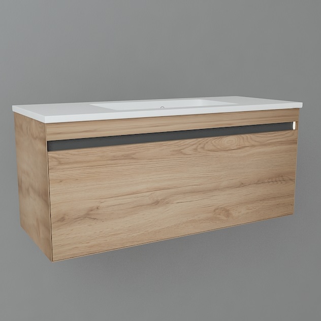 Тумба с раковиной Devit UP 99х46 см МДФ/ДСП светлый дуб 0022120L