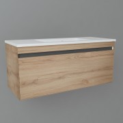 Тумба з раковиною Devit UP 99х46 см МДФ/ДСП світлий дуб 0022120L