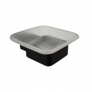 Мильниця для ванної Devit City підвісна з тримачем чорний матовий/скло матове 1620160B