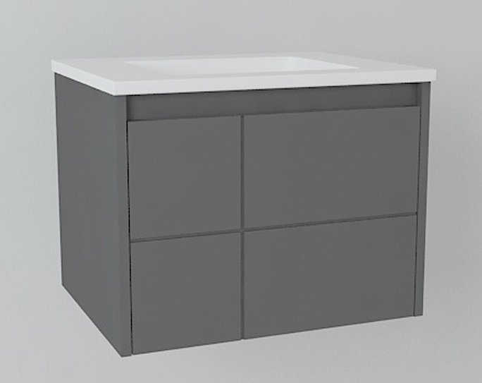 Тумба з раковиною Devit Laguna 59Х45 см МДФ/ДСП антрацит 0020110A