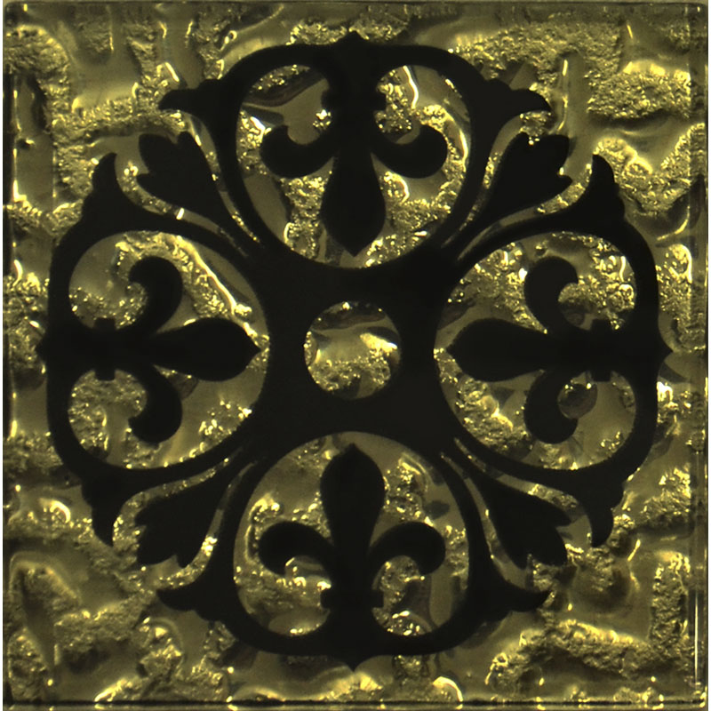 Декор підлоговий Grand Kerama Бутон 6,6х6,6 см скло золото 016732